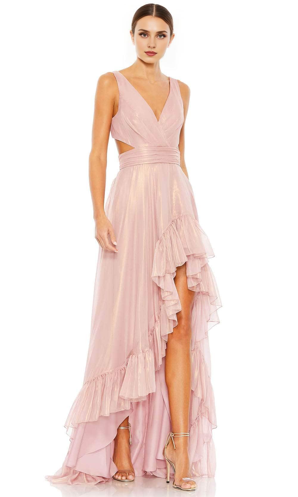 Formal Women's Dresses/ A-line Pleats Ruffled Sleeveless Formal Dress High - Low Hem Prom Dress/ Prom Dress In Store